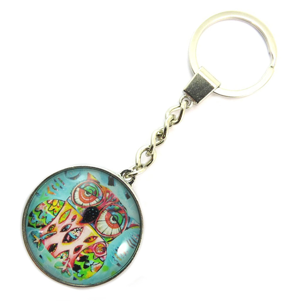 Porte-Clés créateur \'Allen Designs\' multicolore (chouette) - 35 mm - [P5680]