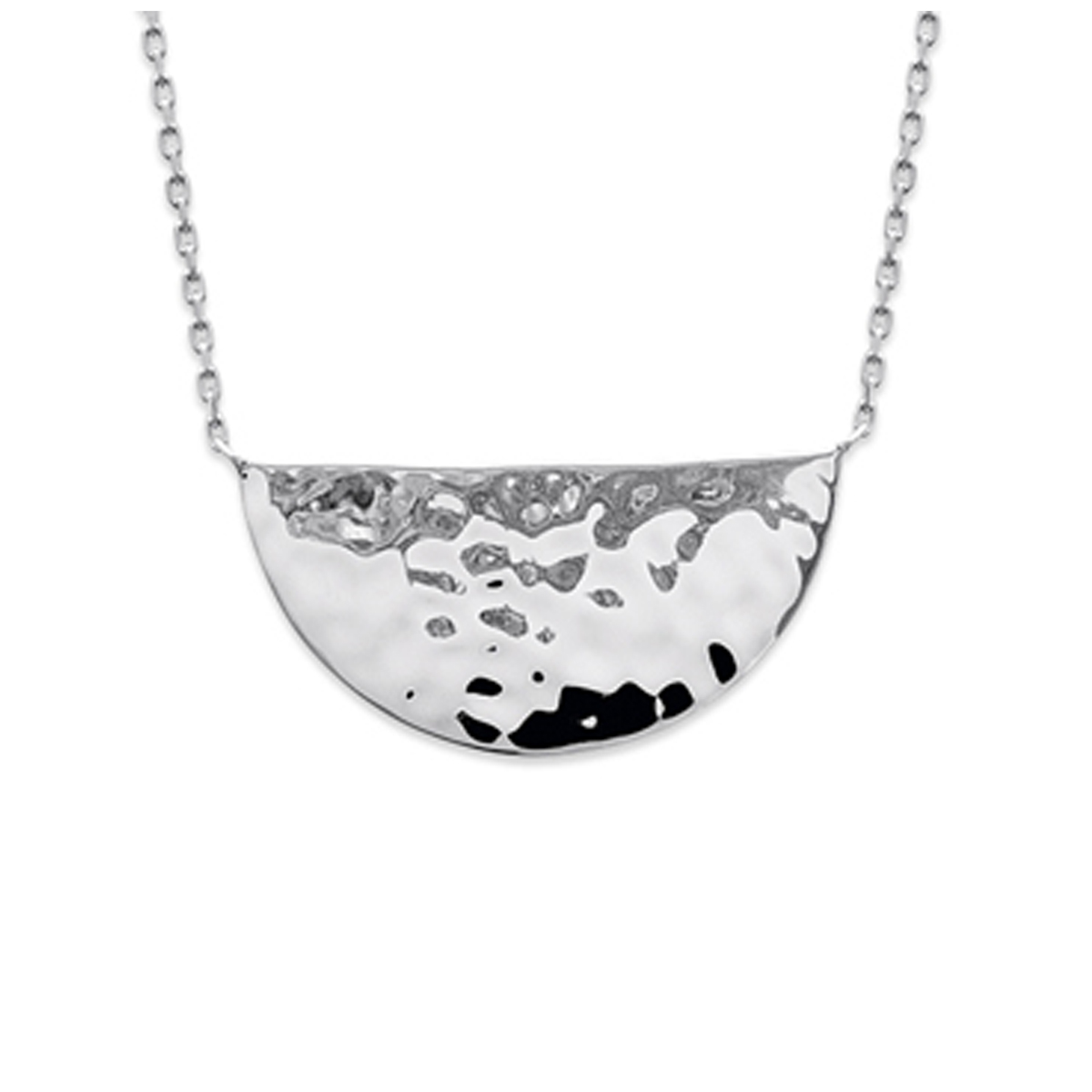 Collier Argent \'Cléopatra\' blanc argenté (rhodié) - 30x14 mm - [P7835]
