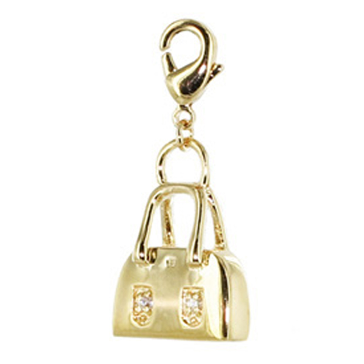 Pendentif Charm \'Sac à main\' Plaqué Or - 14x12 mm - [Q1096]