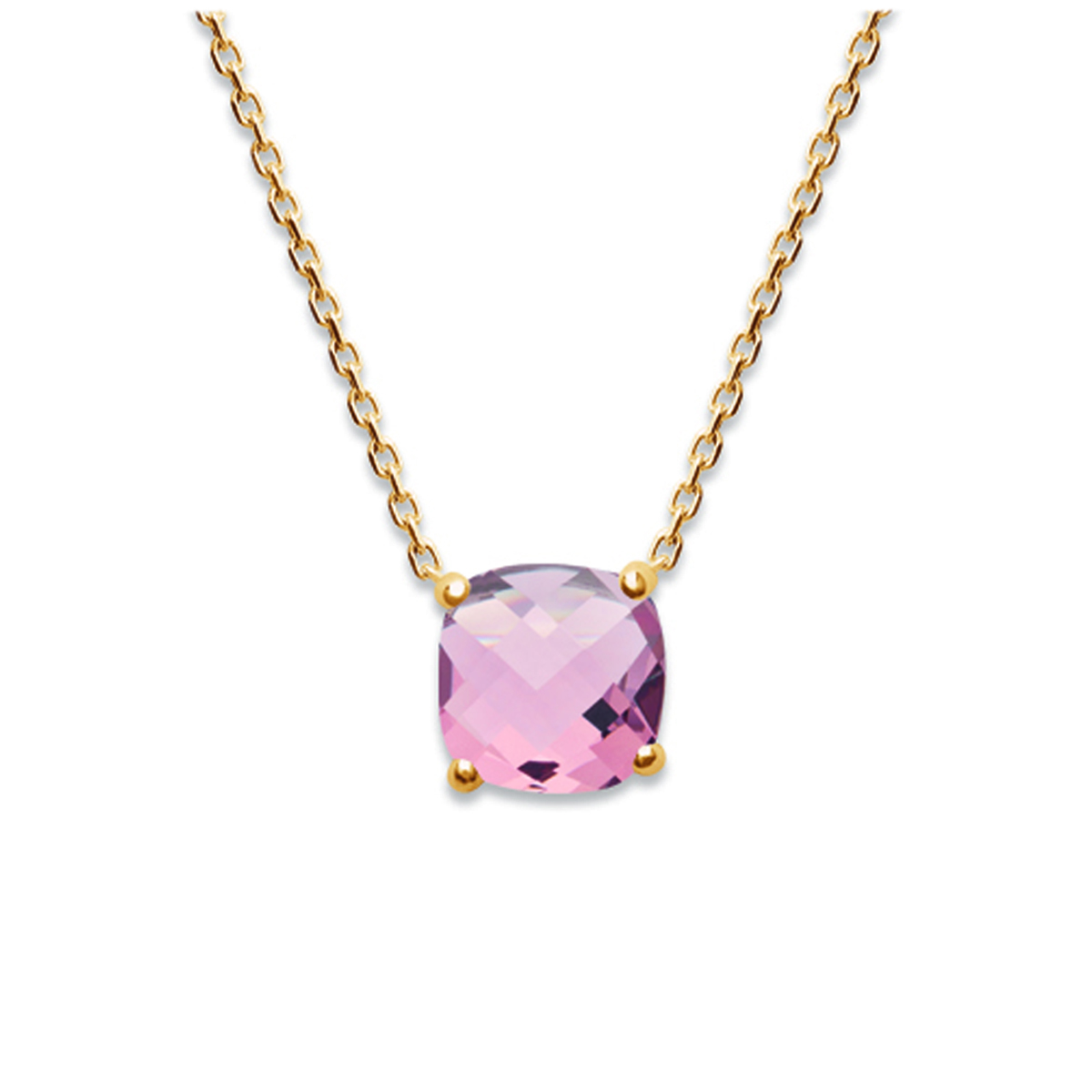 Collier Plaqué Or \'Sissi\' violet doré - 45 cm 8 mm - [Q4695]