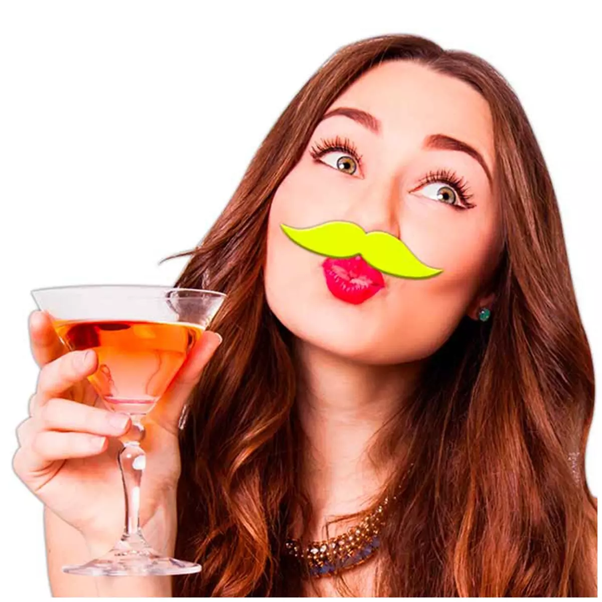 les trésors de lily Fausse moustache 'Coloriage' jaune 9x23 cm [Q5567]