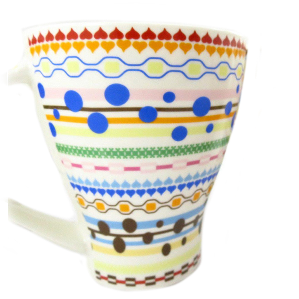 Mug céramique \'Boho\' multicolore - 10x9 cm - [Q8822]