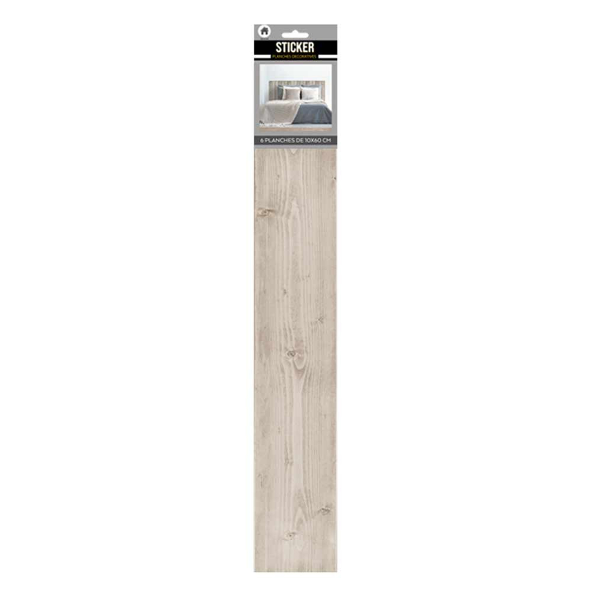 Set de 6 stickers \'Imitation Bois\' - 60x10 cm - [R1496]