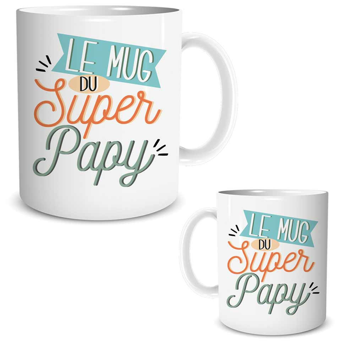 Mug tendresse \'Super Papy\' blanc vert - 95x80 mm - [R1853]