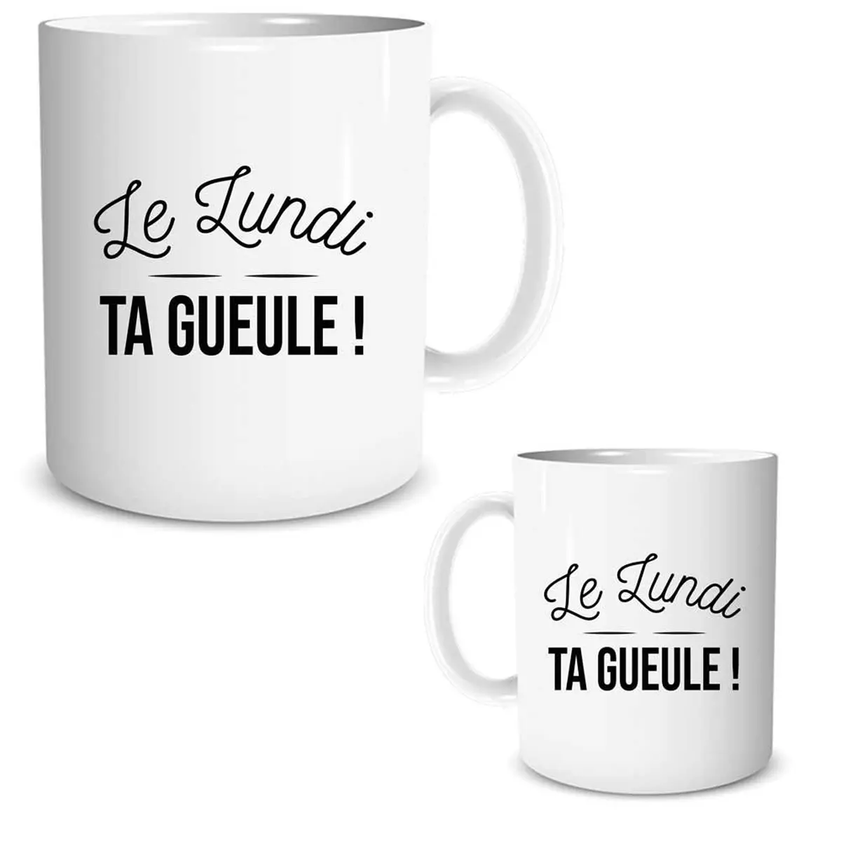 les trésors de lily Mug céramique 'Messages' (Le Lundi Ta Gueule ) 95x80 mm [R1865]