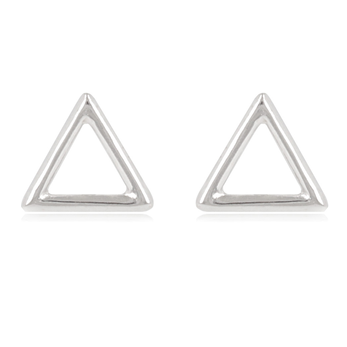 Boucles Argent \'Triangles\' argenté - 6x6 mm  - [R2070]