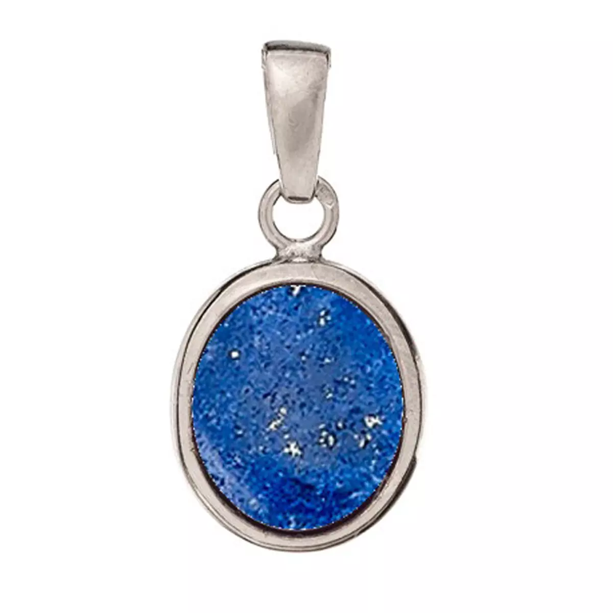 les trésors de lily Pendentif Argent 'Meghan' lapis lazuli argenté (rhodié) 15x13 mm [R3023]