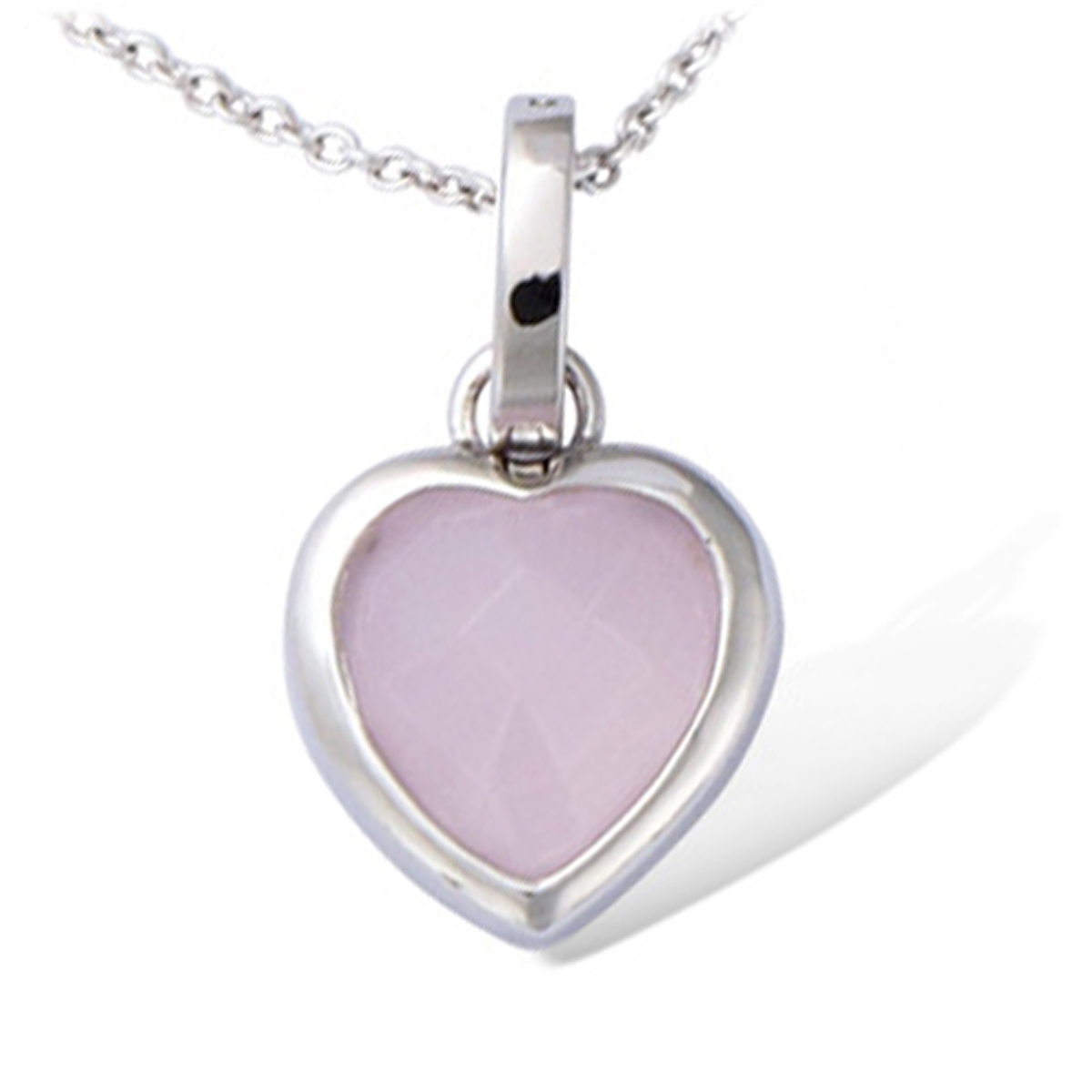 Pendentif Argent \'Love\' rose argenté (rhodié) - 20x11 mm - [M6197]