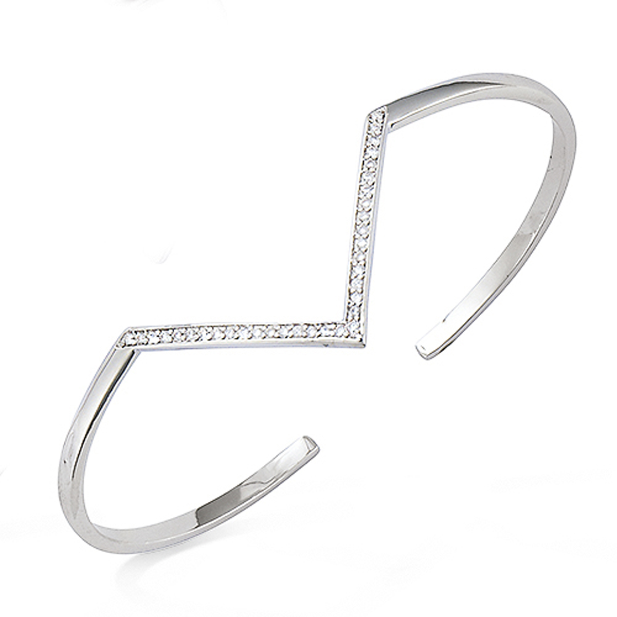 Bracelet Argent \'Déesse\' blanc argenté (rhodié) - 30x22 mm - [M6200]