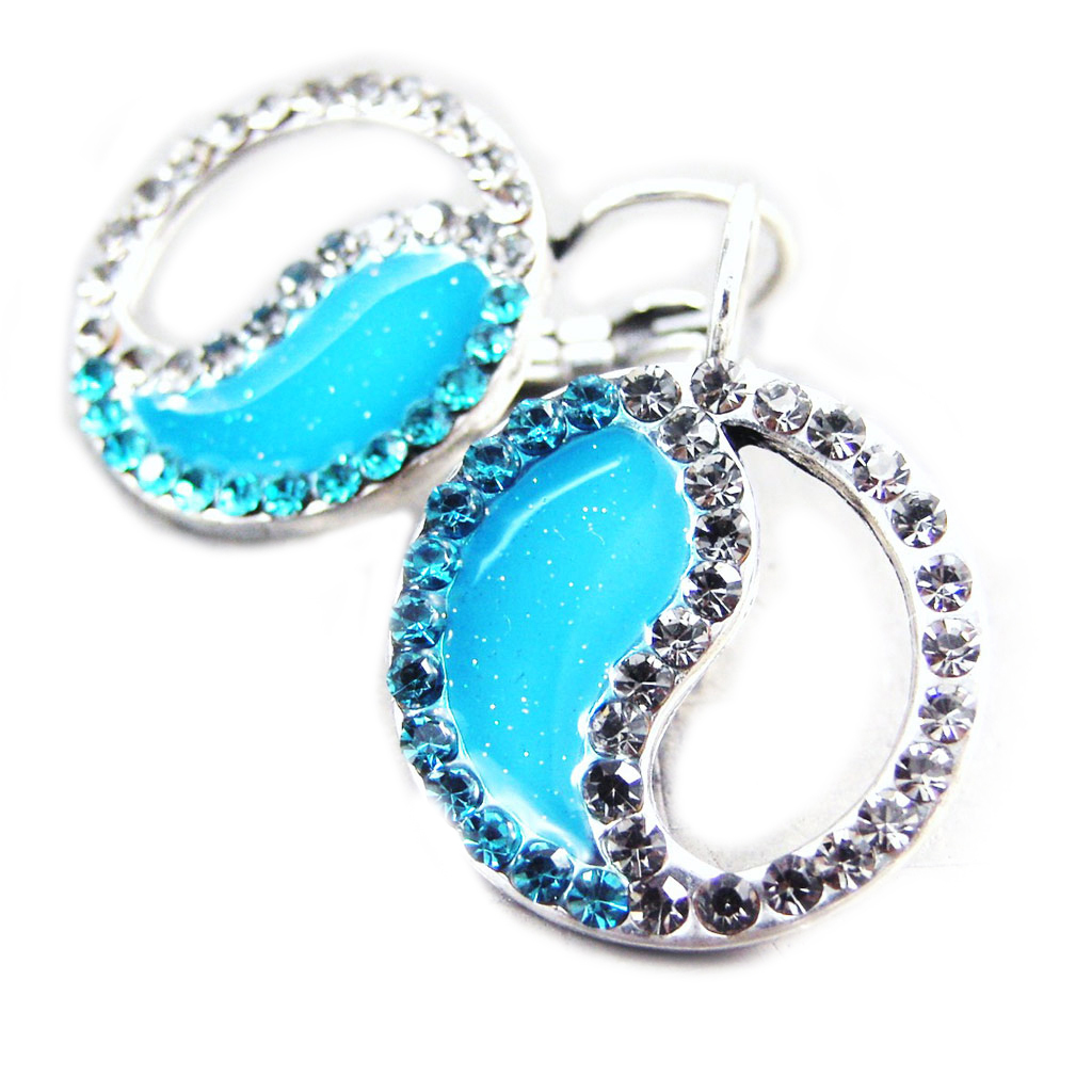 Boucles Créateur \'Emilie\' turquoise - [G5777]