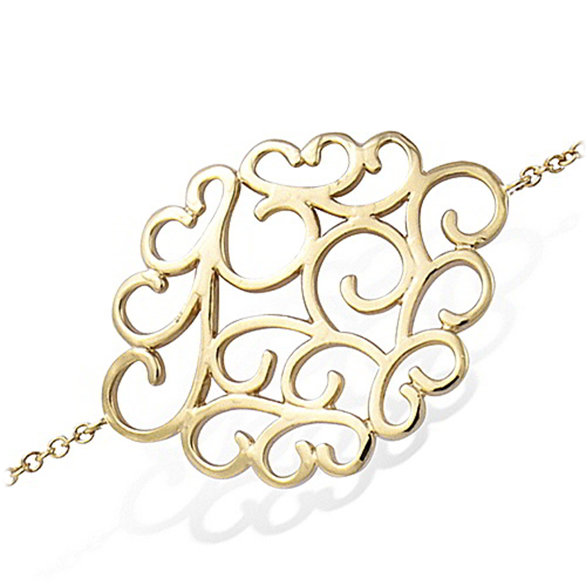 Bracelet Plaqué or \'Carmen\' doré - 26x20 mm - [M6204]