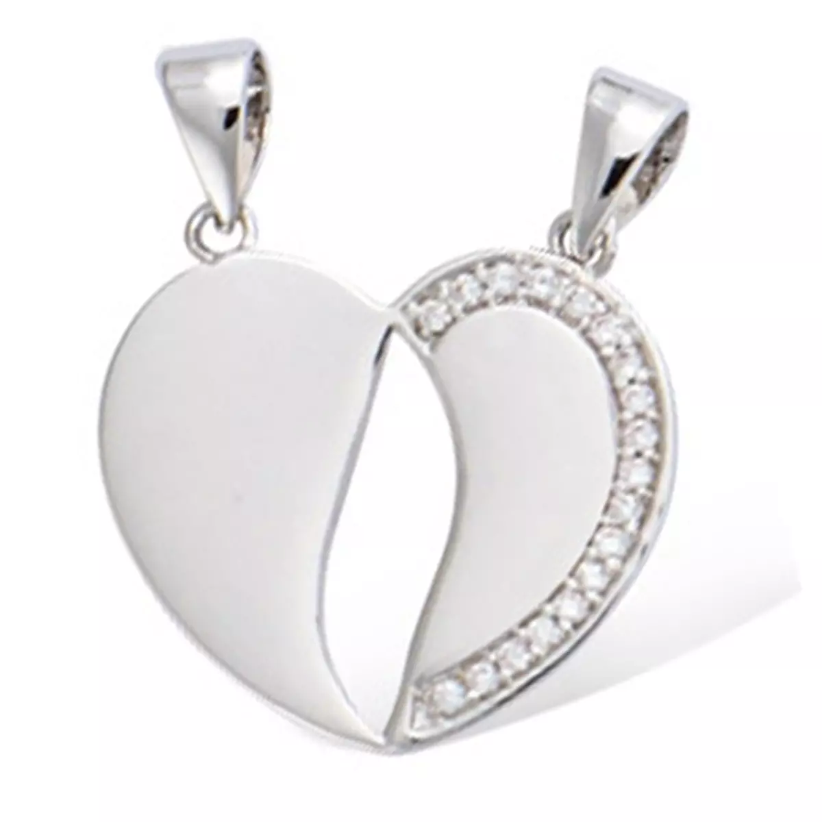 les trésors de lily Pendentif Argent 'Âmes Soeurs' blanc argenté (rhodié) [M6206]