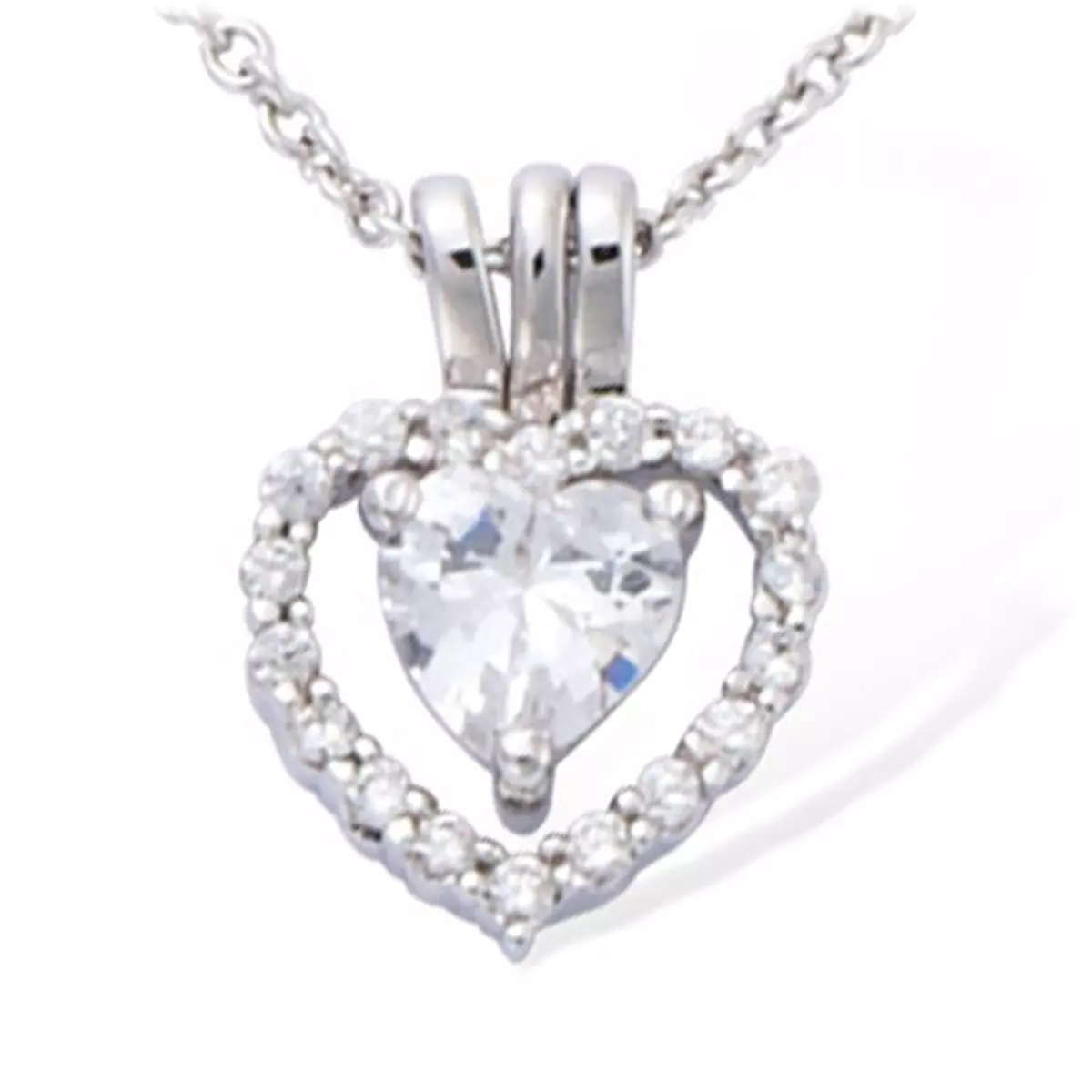 les trésors de lily Pendentif Argent 'Precious Love' blanc argenté (rhodié) 15x11 mm [M6208]