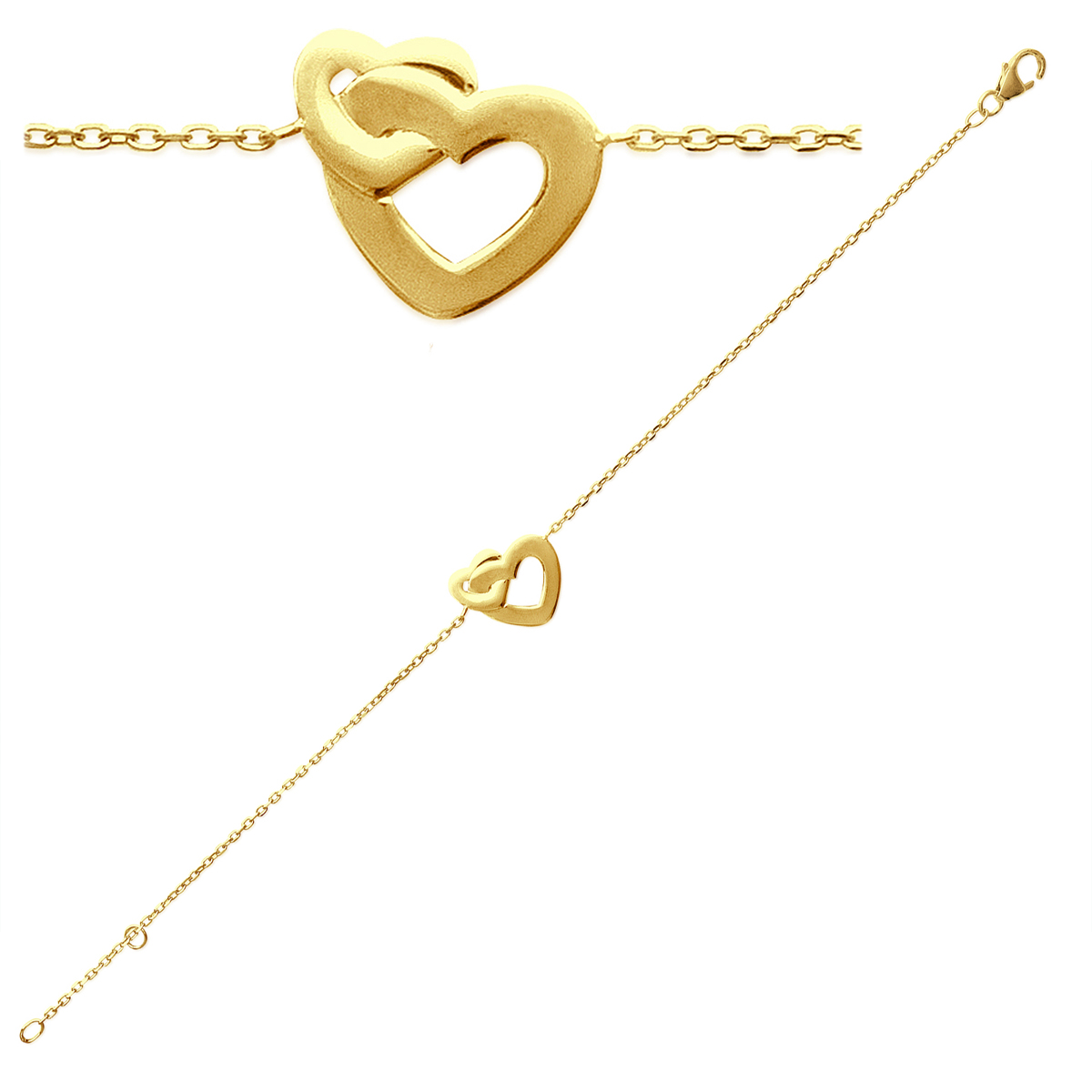 Bracelet Plaqué or \'Love\' doré - 15x13 mm - [M8797]