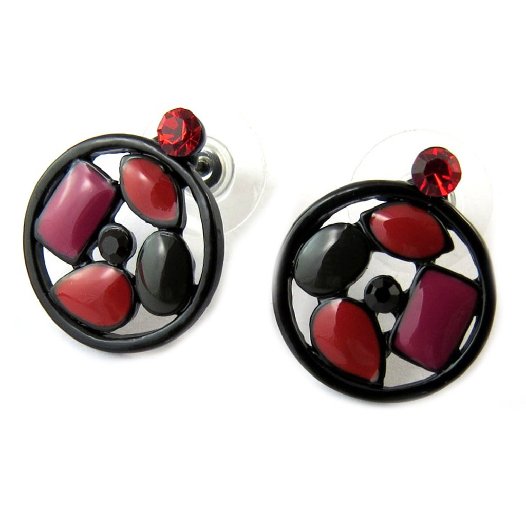 Boucles Créateur \'Carmen\' rouge noir - [G5816]