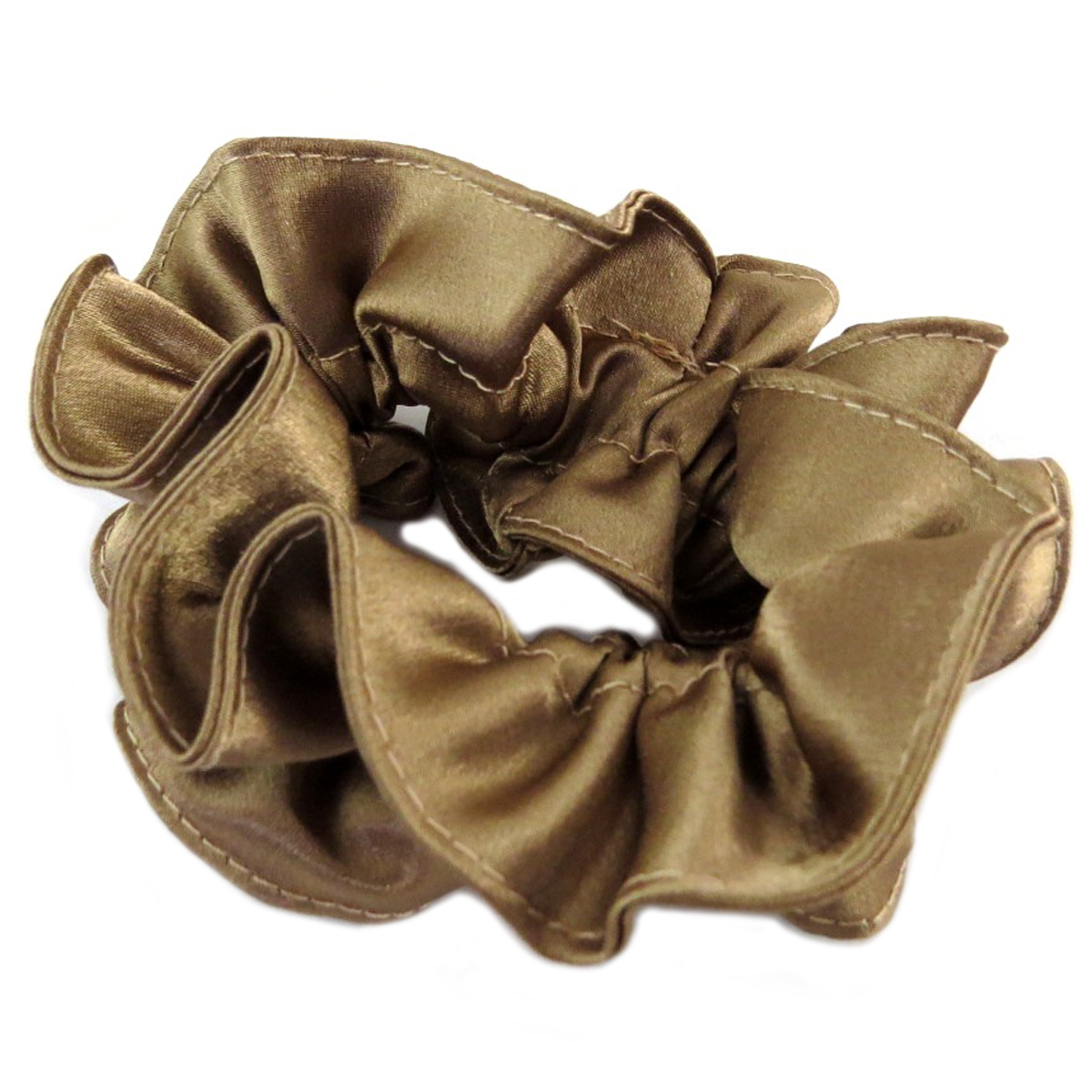 Chouchou créateur \'Sissi\' marron (satiné) - largeur 4 cm - [Q0100]