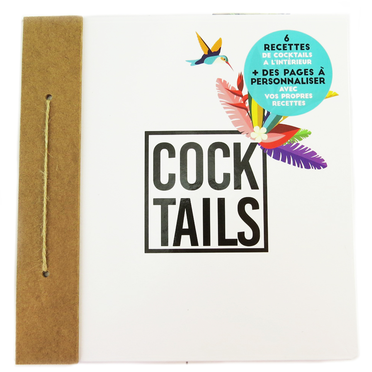 Livre de recettes cocktails \'Tropical\' blanc multicolore - 23x225 cm - [Q3276]