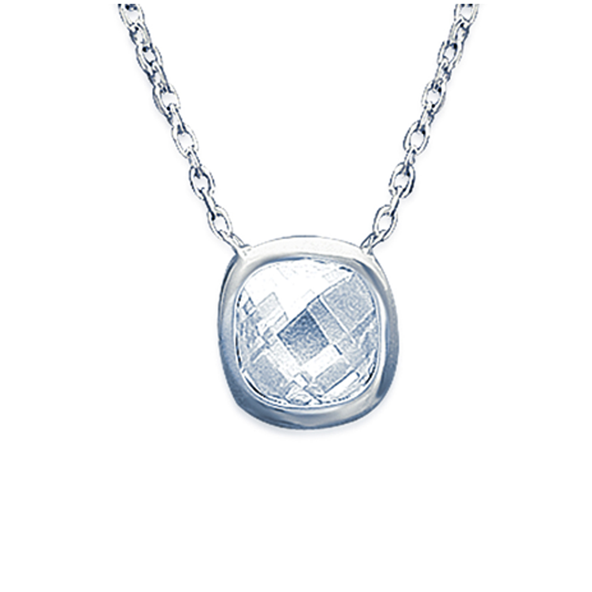 Collier Argent \'Linda\' Blanc argenté (rhodié) - 11 mm - [E9831]