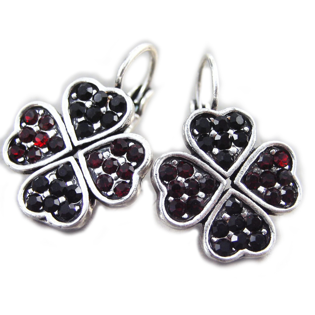 Boucles Créateur \'Emilie\' rouge noir - [G5847]