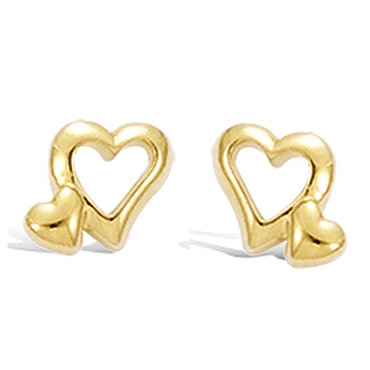 Boucles Plaqué Or \'Love\' doré - 5x7 mm - [H2605]