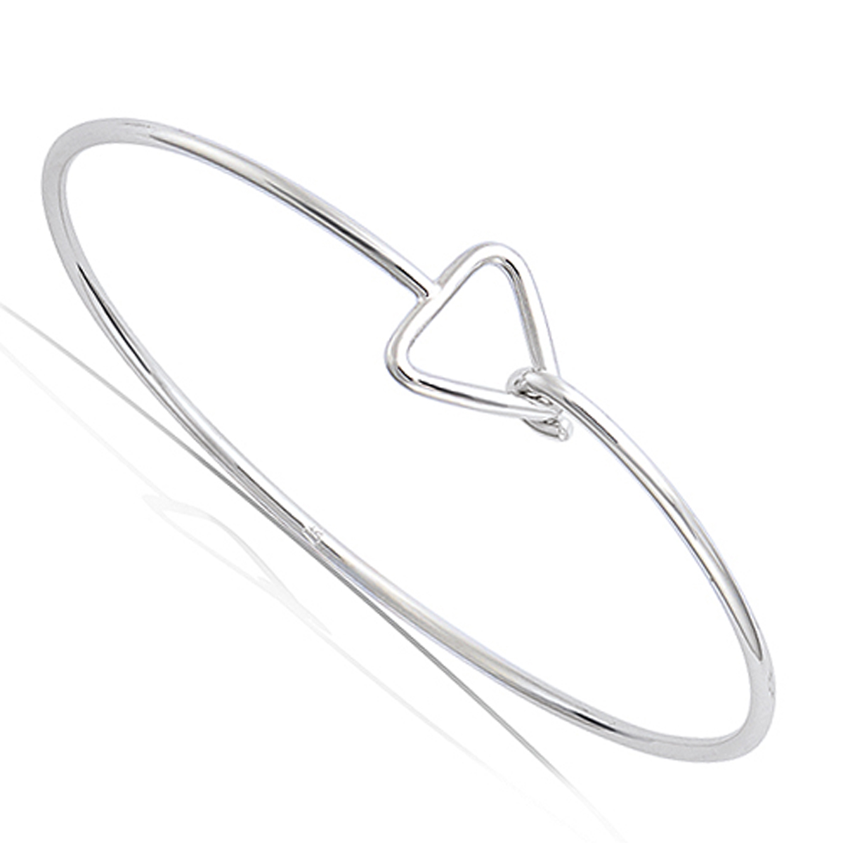 Bracelet Argent \'Chorégraphie\' argenté rhodié (triangle) - 60 mm, 10 mm - [P6884]