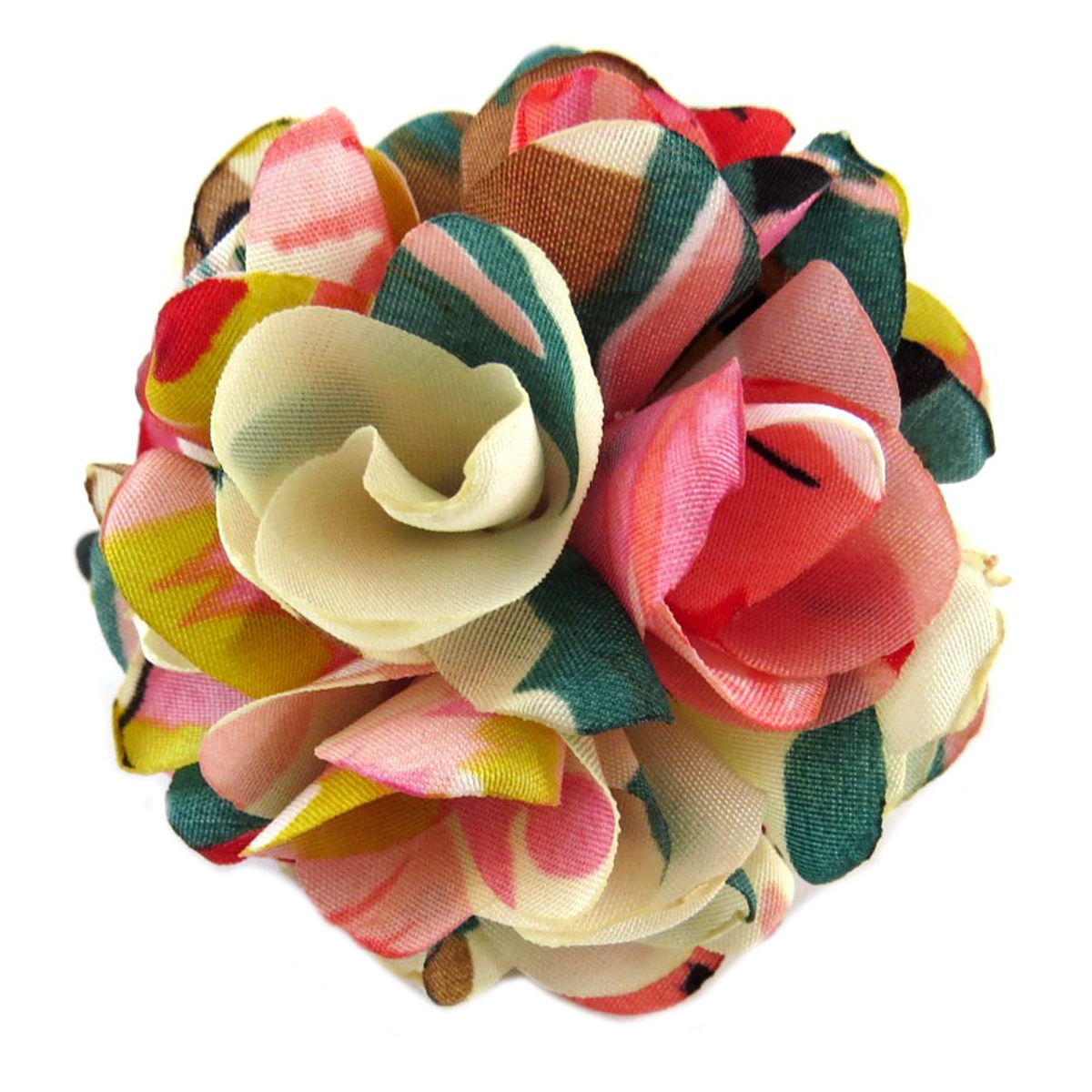 Elastique / Chouchou créateur \'Liberty\' rose multicolore - 50 mm - [Q0120]
