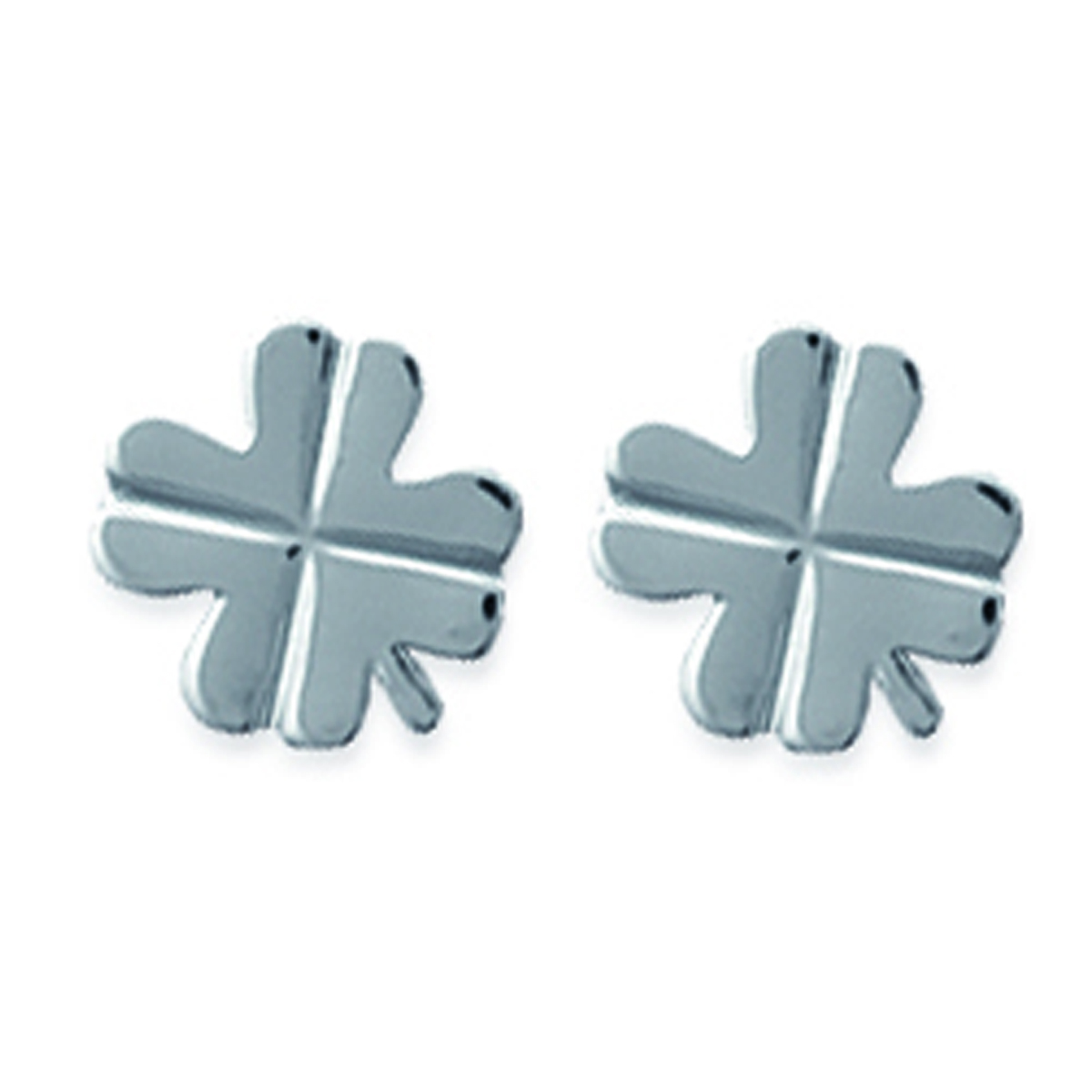Boucles Argent \'Trèfles\' Argenté - 8x8 mm - [E0969]