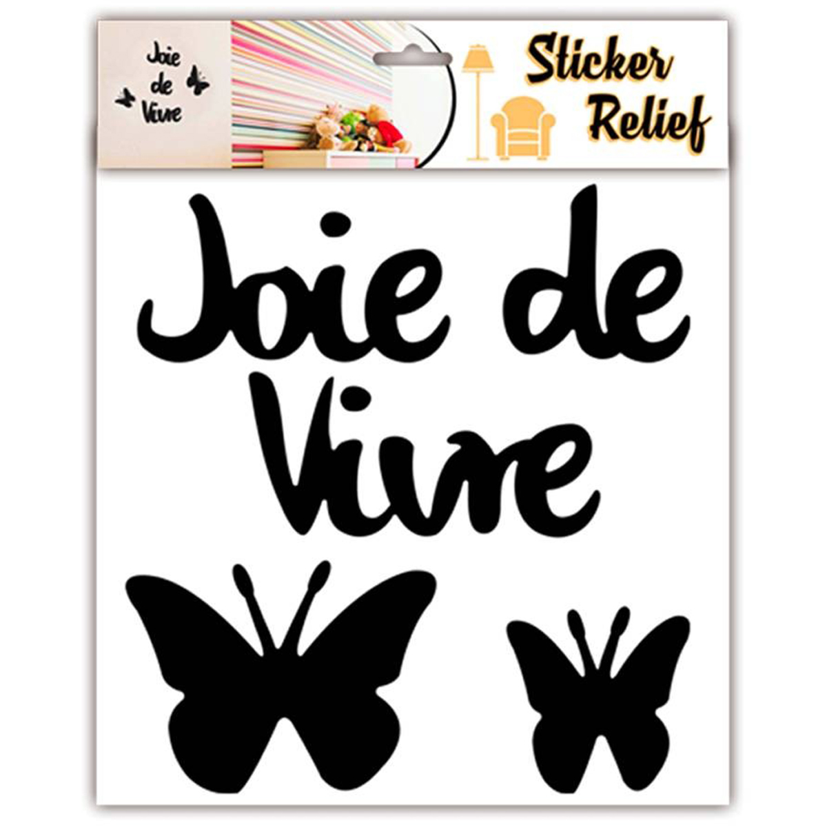 Planche de stickers relief \'Messages\' (Joie de Vivre) - 30x26 cm - [Q4826]