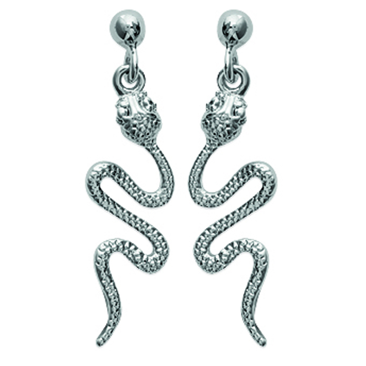 Boucles Argent \'Tentation\' argenté (rhodié) - 28x17 mm - [K1435]