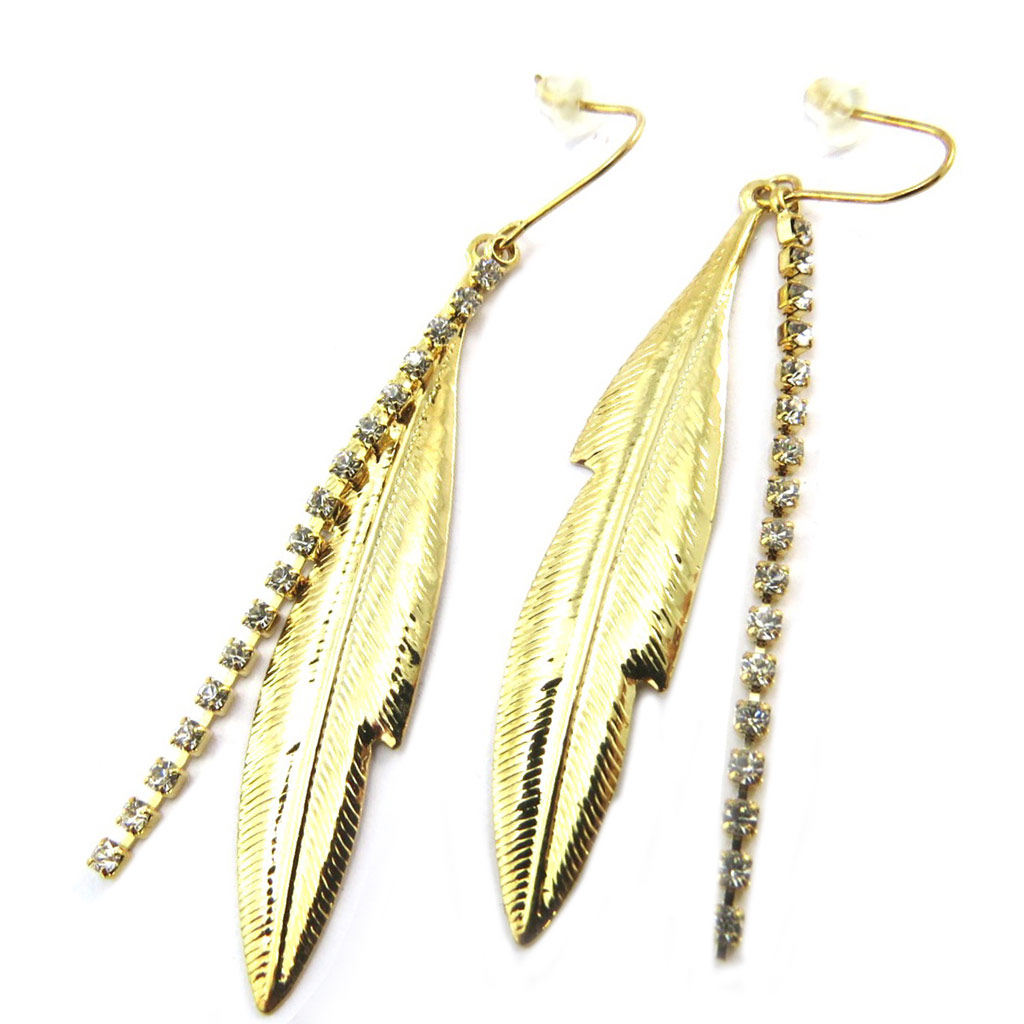Boucles \'Feuille d\'Or\' doré - [P3671]