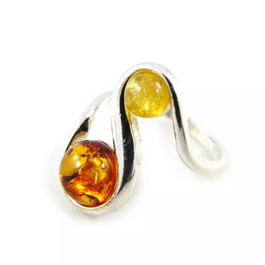 les trésors de lily Bague Argent 'Inspiration' Ambre [F9721]