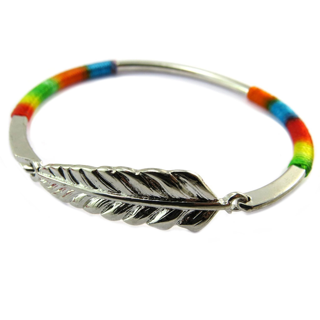 Bracelet créateur \'Navajos\' multicolore argenté - [P3681]
