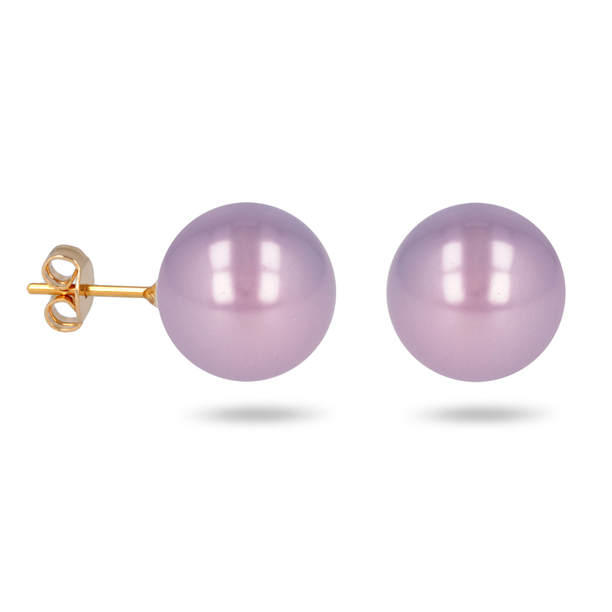 Boucles plaqué Or \'Perla\' rose doré - 12 mm - [R1904]