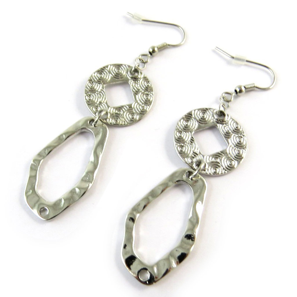 Boucles \'Cléopatra\' argenté - [N9917]
