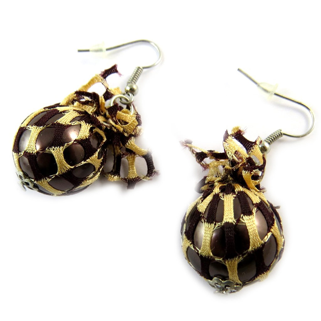 Boucles Créateur \'Scarlett\' marron - [N9939]