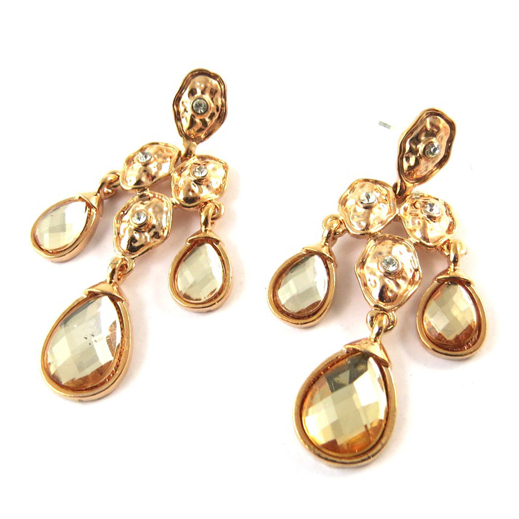 Boucles créateur \'Sissi\' doré rosé - [N9940]