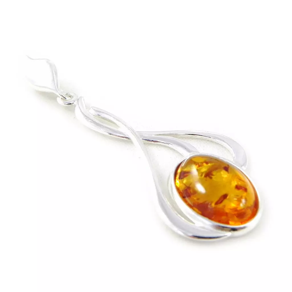 les trésors de lily Pendentif Argent 'Inspiration' Ambre [F9858]