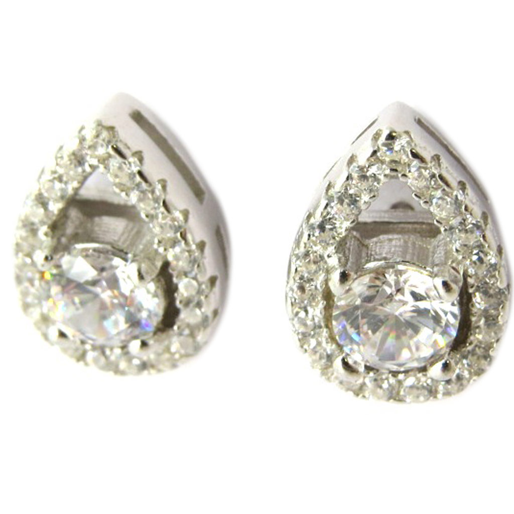 Boucles Argent \'Sissi\' blanc - [P1675]