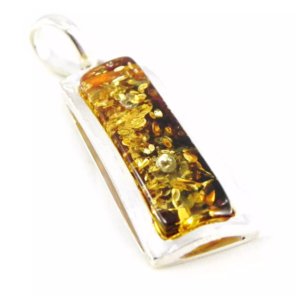 les trésors de lily Pendentif Argent 'Chloé' Ambre [F9926]