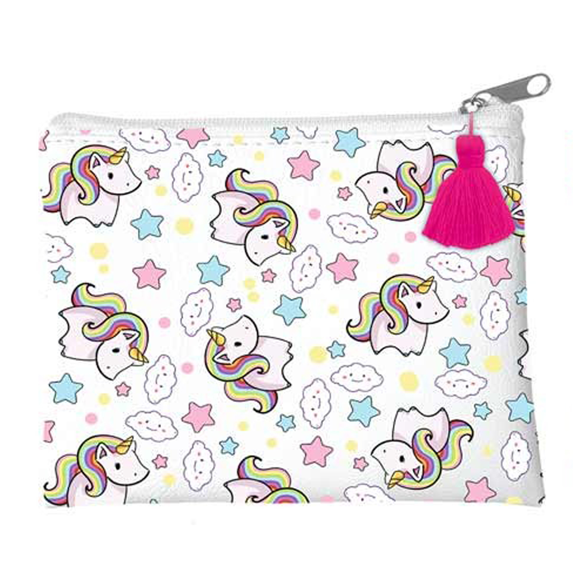 Trousse plate \'Licorne My Unicorn\' blanc - 22x18 cm - [Q1938]