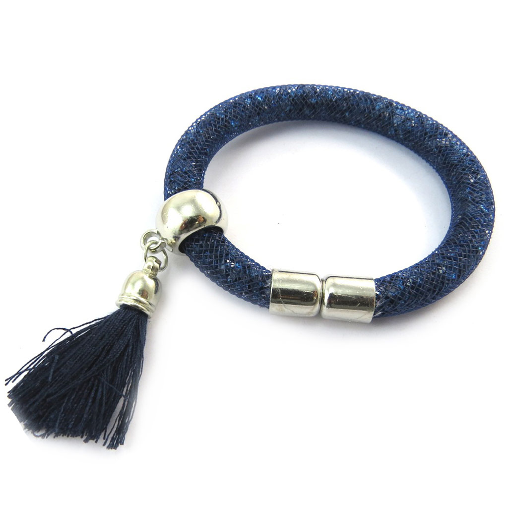 Bracelet Créateur \'Joyaux\' bleu (9 mm) - [N3475]