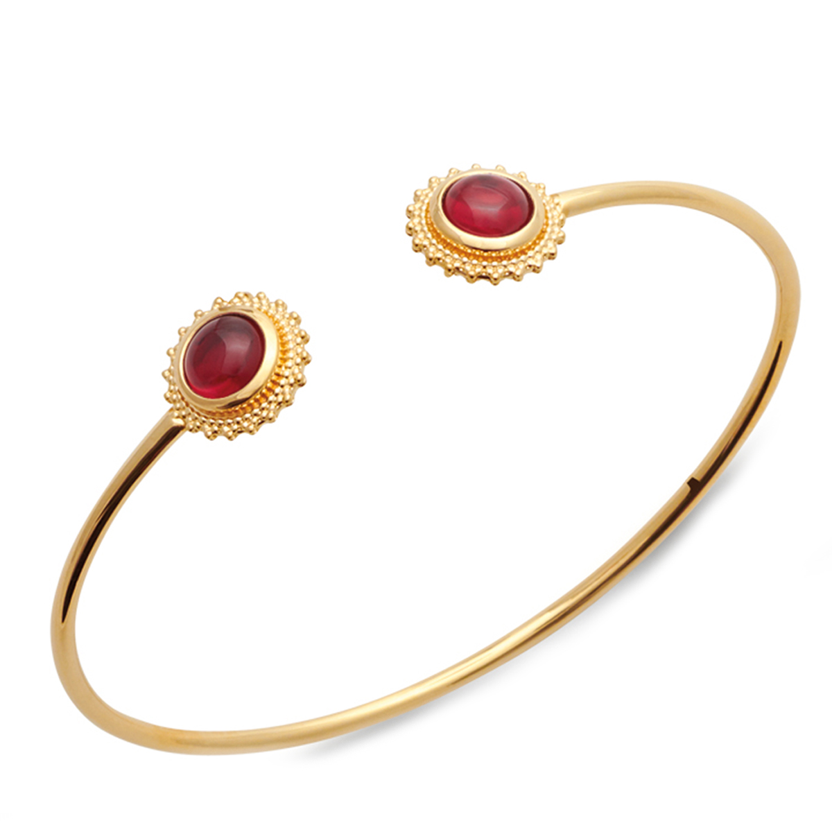 Bracelet Plaqué Or \'Cleopatra\' rouge doré - 60 mm, 11 mm - [Q6271]