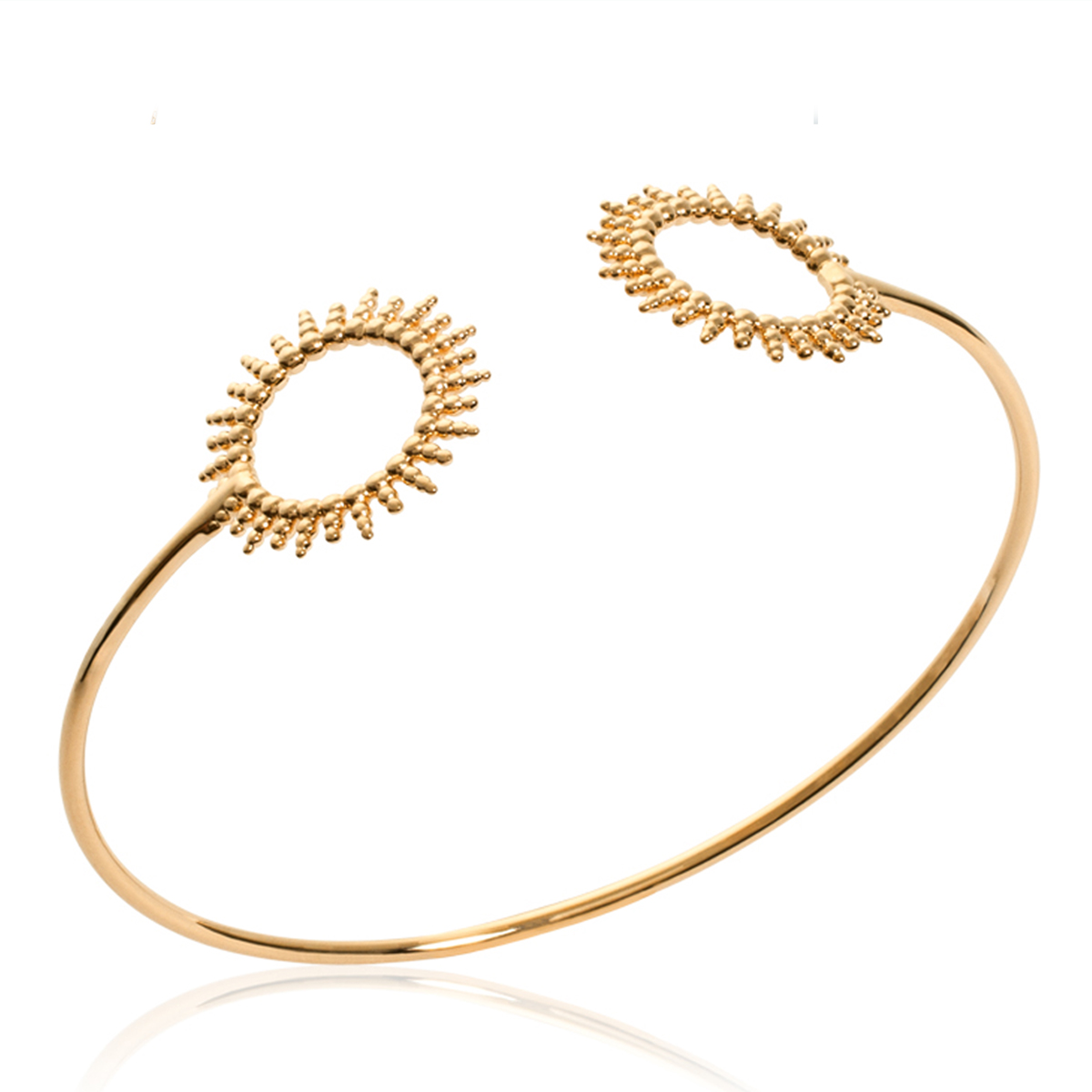 Bracelet Plaqué Or \'Cleopatra\' doré - 58 mm, 17 mm (soleil) - [Q6272]