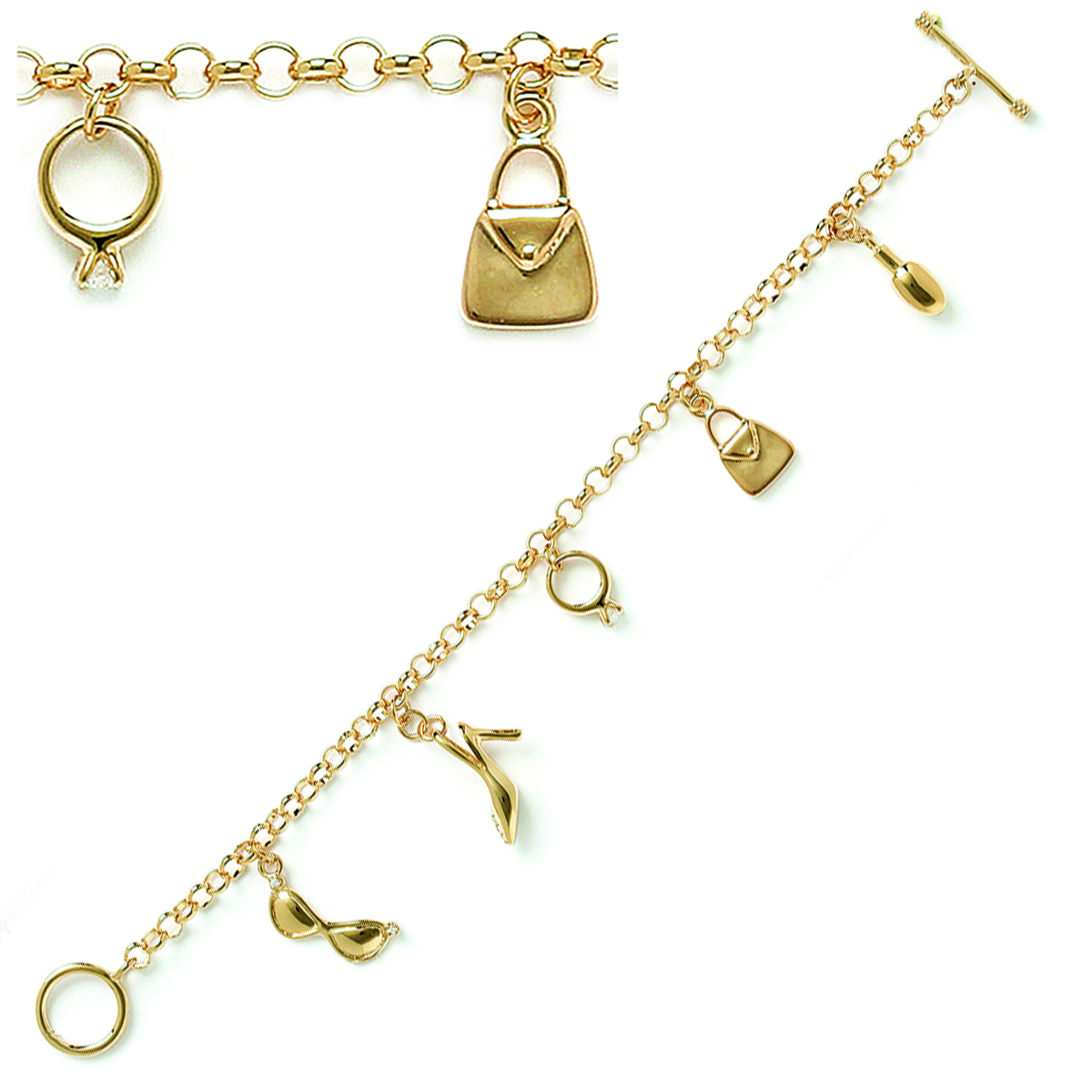 Bracelet Plaqué Or \'Pimprenelle\' doré (fashion addict) - 18 cm, 17 mm - [Q6274]