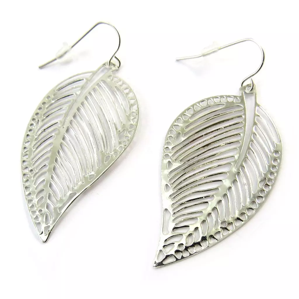 les trésors de lily Boucles 'Feuille d'Or' argenté [N3498]