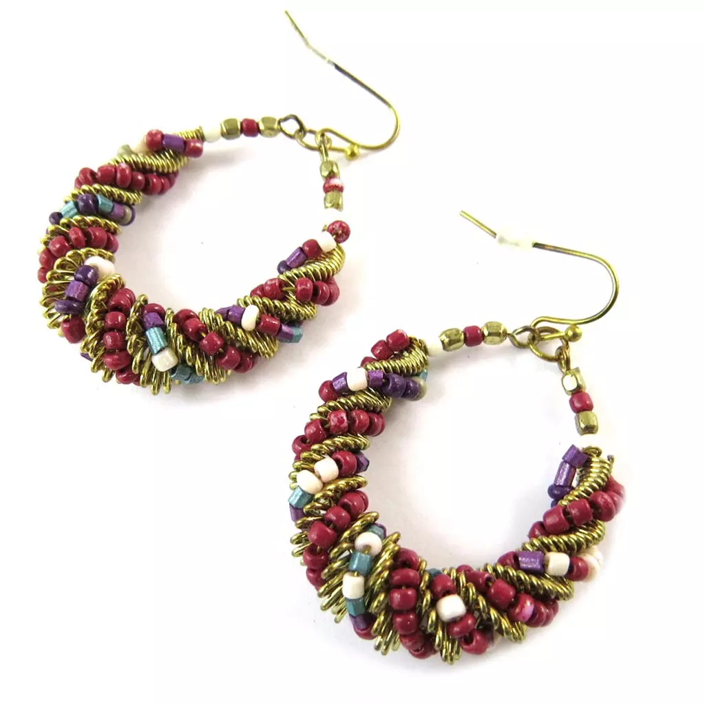 les trésors de lily Boucles Créateur 'Kilimanjaro' rouge doré [P0129]