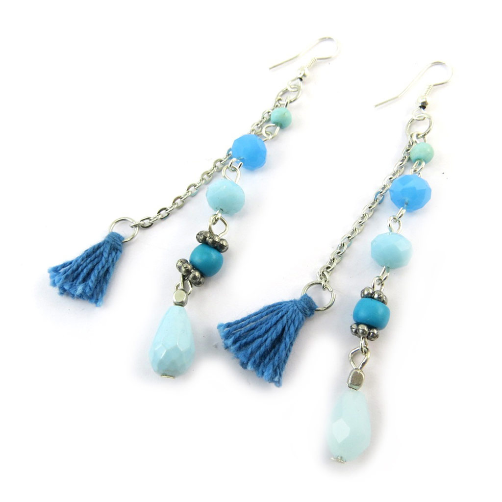 Boucles Créateur \'Altaï\' bleu - [N3632]