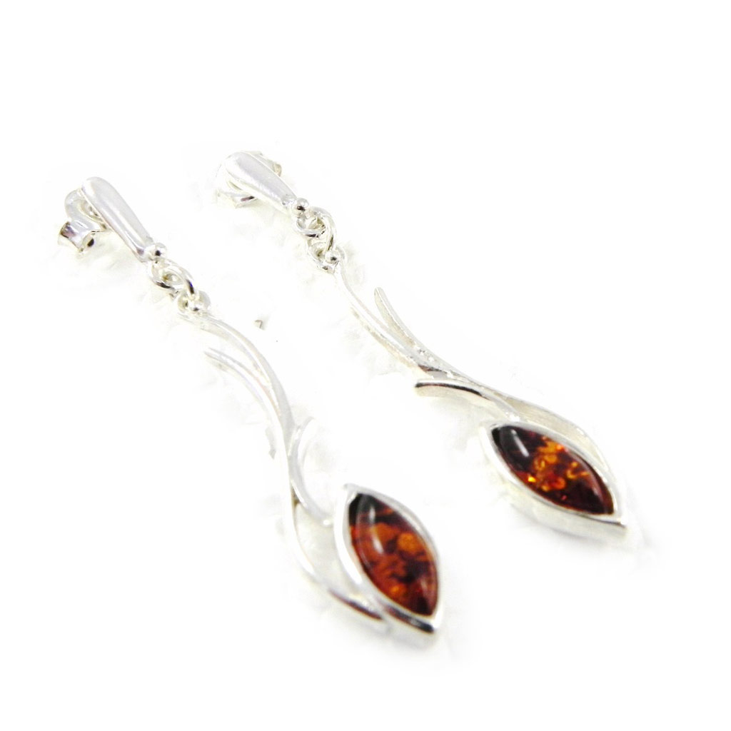 Boucles Argent \'Inspiration\' Ambre  - [F9989]