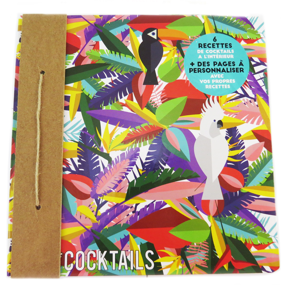 Livre de recettes cocktails \'Tropical\' multicolore - 23x225 cm - [Q3277]