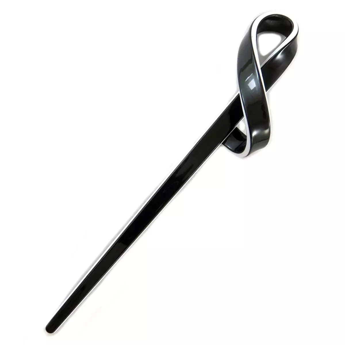 les trésors de lily Picot à chignon créateur 'Sissi' noir blanc 15x4 cm [Q0126]